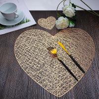 Lugar Americano Coração Lyor 100% Pvc 38cm Dourado