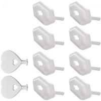 Conjunto 8 Protetores Para Tomada Lyor Com 2 Chaves 3x2x1,5cm Branco - 1