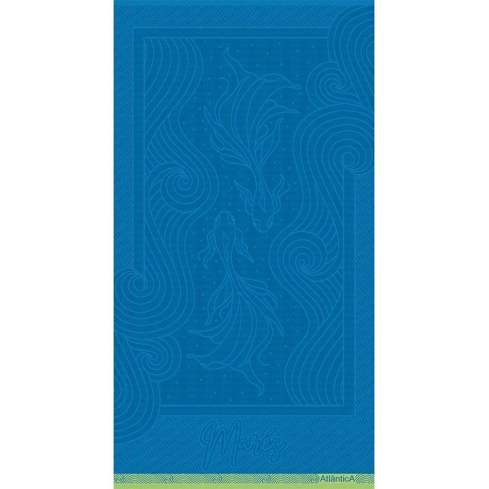 Toalha De Praia Atlântica Marés 100% Algodão 440 G-m² 80x150cm Azul Tranquilo - 2
