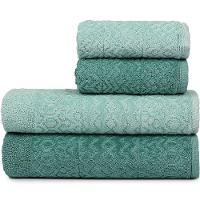 Jogo De Toalha 4 Pçs Atlântica Loft 100% Algodão 420 G-m² Verde-verde-pinho - 1