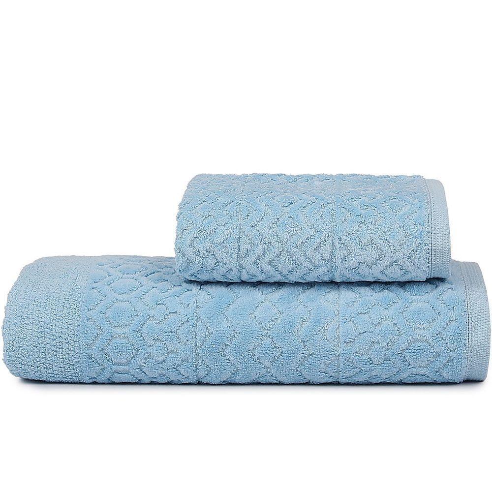 Jogo Toalha De Banho E Rosto Atlântica Loft 100% Algodão 420 G-m² Azul Oceano - 1