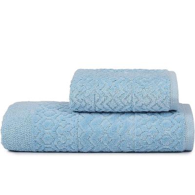 Jogo Toalha De Banho E Rosto Atlântica Loft 100% Algodão 420 G-m² Azul Oceano