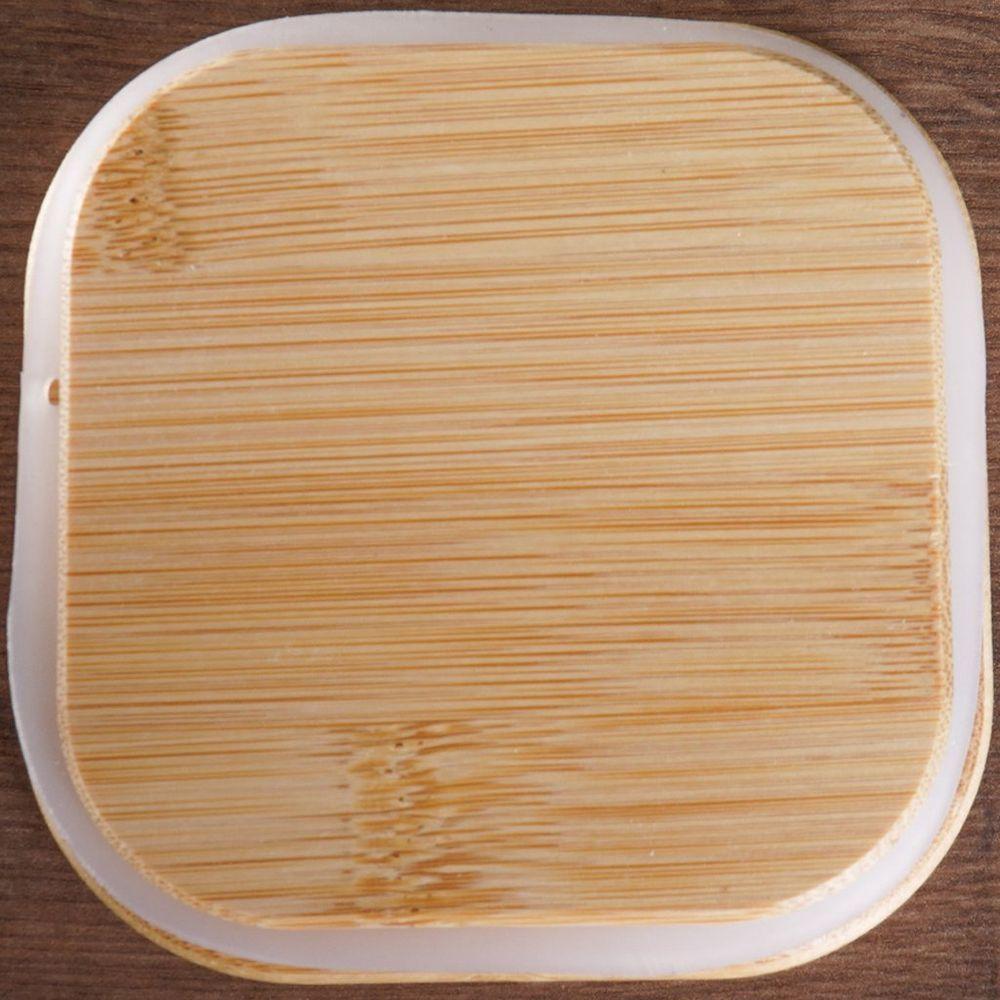 Pote De Vidro Com Tampa De Bambu Quadrado 500ml 10,5x10cm - 5