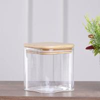 Pote De Vidro Com Tampa De Bambu Quadrado 500ml 10,5x10cm - 2
