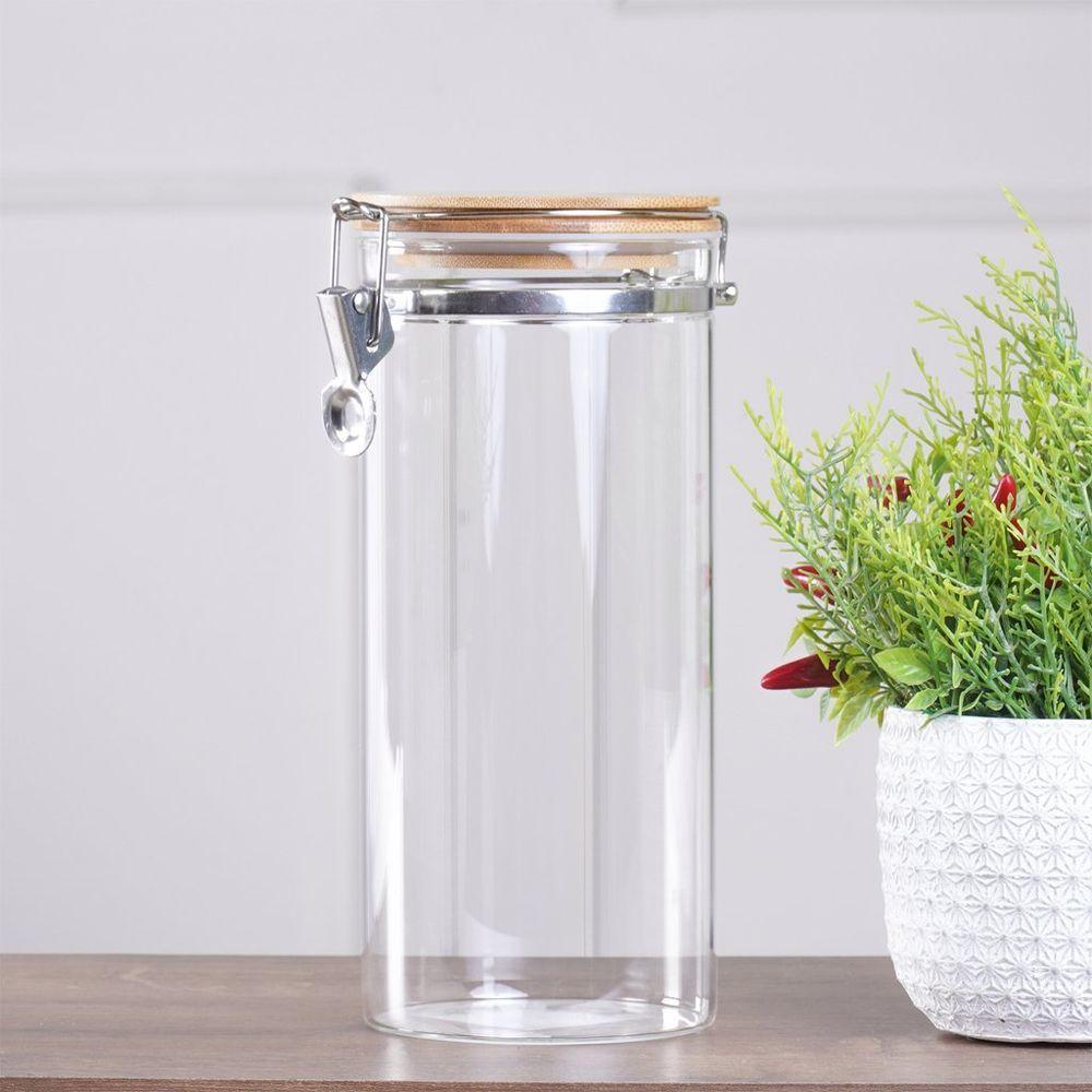 Pote De Vidro Hermético Com Tampa Redondo 1,5l 23x10cm - 3