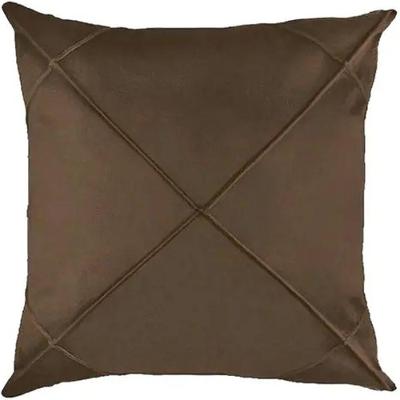 Capa De Almofada Suede Aveludada Drapeada 45x45cm Tabaco