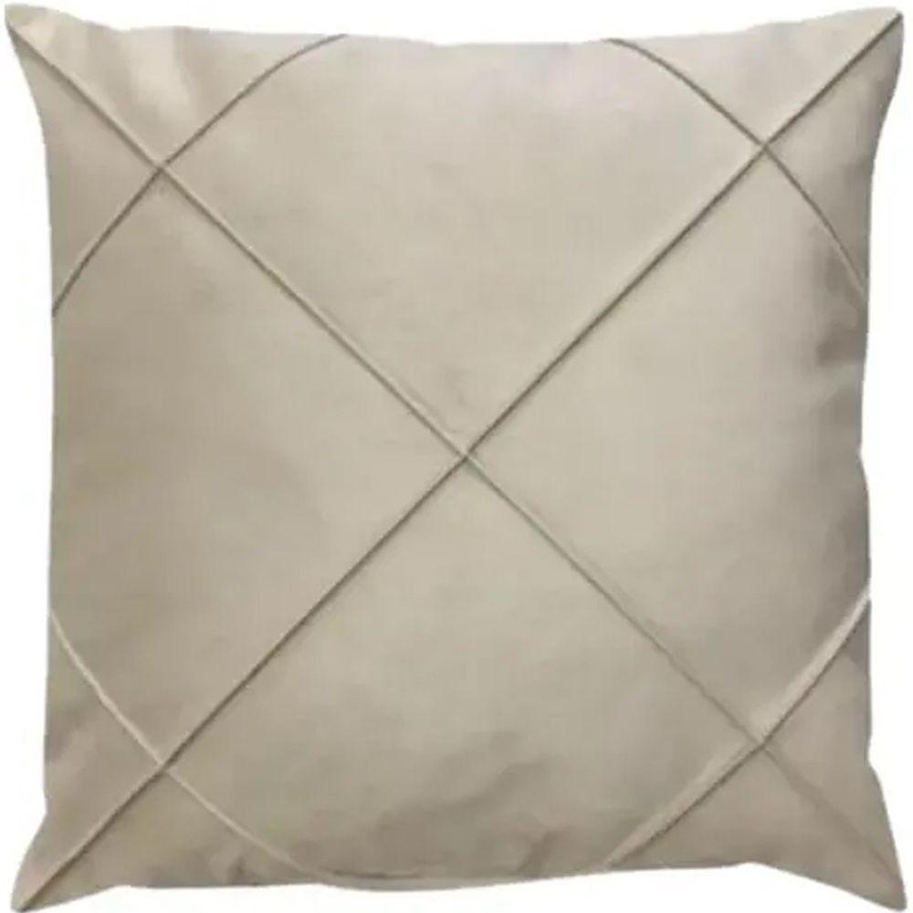 Capa De Almofada Suede Aveludada Drapeada 45x45cm Castor - 1