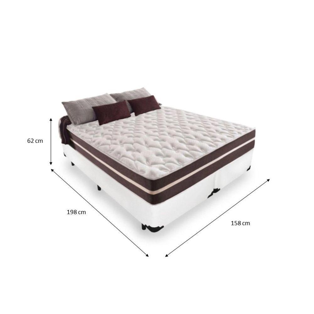 Cama Box Queen 158 Tecido Sintético Branco Com Colchão Little Angel Mola Superlastic - 2