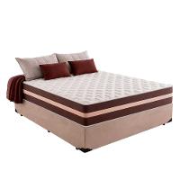 Cama Box Casal 138 Suede Bege Com Colchão Little Angel Mola Superlastic 62x138x188cm - 1