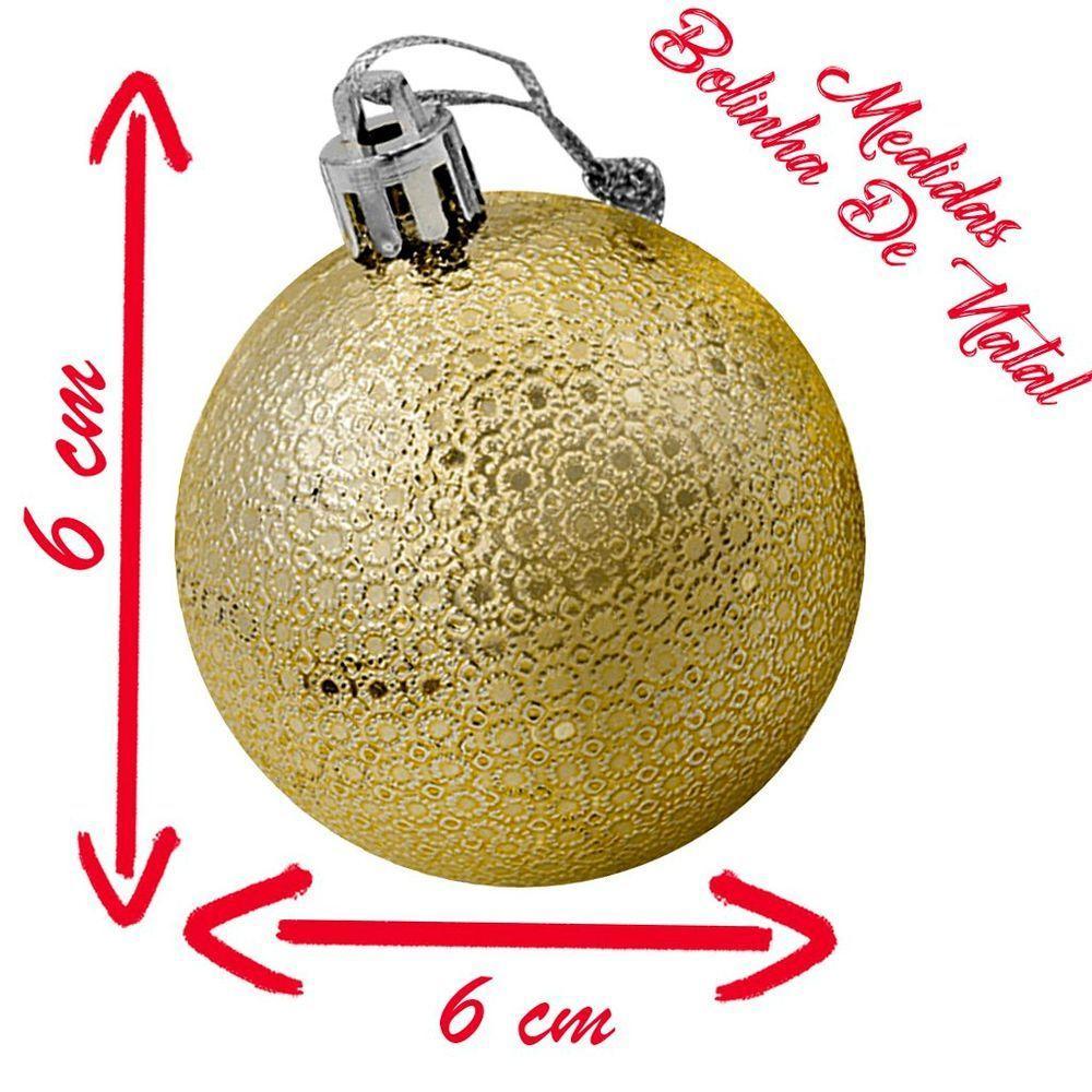 Kit 12 Bolas Natalinas Enfeite árvore De Natal 6cm Dourado - 2