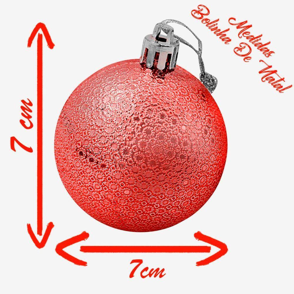Kit 12 Bolas Natalinas árvore Natal 7cm Vermelho E Dourado - 6
