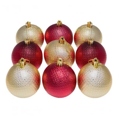 Kit 12 Bolas Natalinas árvore Natal 7cm Vermelho E Dourado