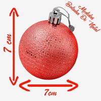 Kit 12 Bolas Natalinas árvore Natal 7cm Vermelho E Dourado - 6