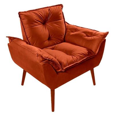 Poltrona Decorativa Opala Suede - Lm Decor Terracota