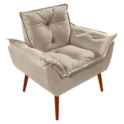 Poltrona Decorativa Opala Suede - Lm Decor Bege