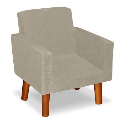 Mini Poltrona Decorativa Infantil Nina Suede - Lm Decor Bege