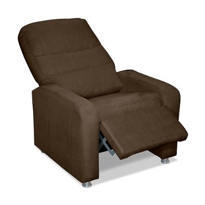 Poltrona Decorativa Do Papai Reclinável Confortável Suede Marrom - Lm Decor