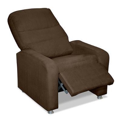 Poltrona Decorativa Do Papai Reclinável Confortável Suede - Lm Decor Marrom