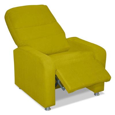 Poltrona Decorativa Do Papai Reclinável Confortável Suede - Lm Decor Amarelo