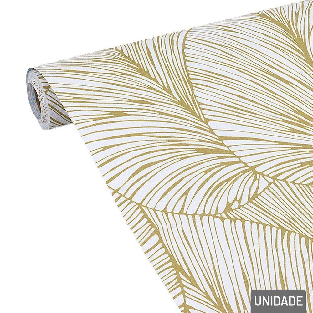 Papel De Parede 45cm X 5m Folhas Douradas - Tudo Em Caixa - 1