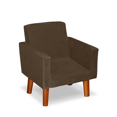 Mini Poltrona Decorativa Infantil Nina Suede Marrom - Lm Decor