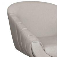 Poltrona Giratória Giovana Linho Bege A27 Base Madeira Mm30 D03 - D'rossi - 3