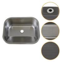 Tanque De Aço Inox 55x45 Com Cuba Ampla E Instalação Completa Para Lavanderia - 1