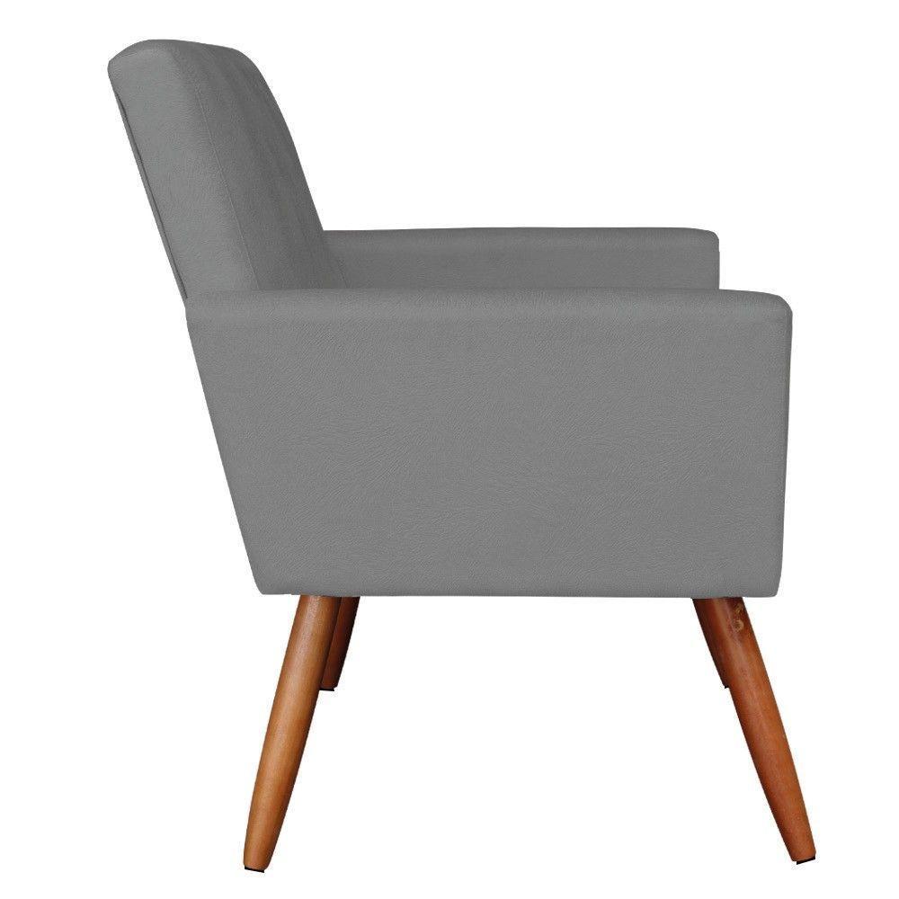 Poltrona Larissa Suede Pés Palito Castanho M11 - D'rossi Grafite - 2