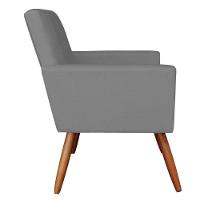 Poltrona Larissa Suede Pés Palito Castanho M11 - D'rossi Grafite - 2