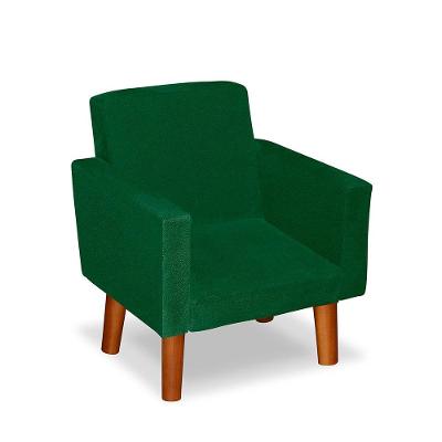 Mini Poltrona Decorativa Infantil Nina Suede Verde Marrom - Lm Decor