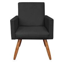 Poltrona Larissa Suede Pés Palito Castanho M11 - D'rossi Preto - 2