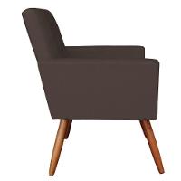 Poltrona Larissa Suede Pés Palito Castanho M11 - D'rossi Marrom - 3