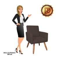 Poltrona Larissa Suede Pés Palito Castanho M11 - D'rossi Marrom - 5