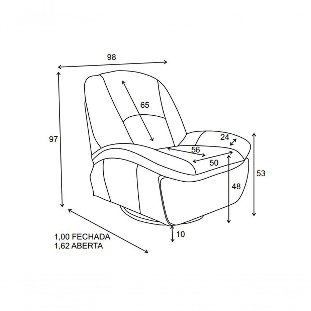 Poltrona De Couro Soft Glider Elétrica Turquese - Mempra - 5