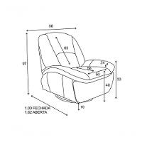 Poltrona De Couro Soft Glider Elétrica Turquese - Mempra - 5