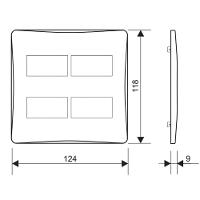 Placa Com Suporte Fame Habitat Onix 4x4 Para 4 Módulos Horizontais Distanciados Onix - 2