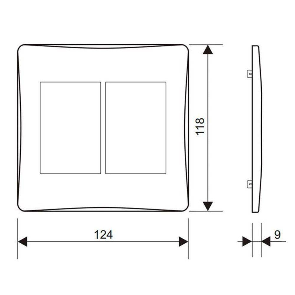 Placa Com Suporte Fame Habitat Onix 4x4 Para 6 Módulos Horizontais Onix - 2