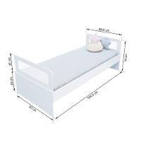 Cama Solteiro Mdf Branco Com Cabeceira Telinha Anatômica Mobilistore - 3
