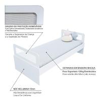 Cama Solteiro Mdf Branco Com Cabeceira Telinha Anatômica Mobilistore - 4