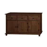 Balcão De Cozinha 3 Portas 3 Gavetas Pés Torneados 631 - Castanho Envelhecido - 1