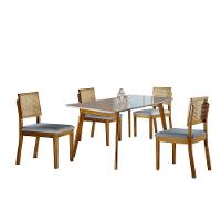 Conjunto Sala De Jantar Grécia Mesa E Cadeiras Móveis Mix Mel Com Off White - 2