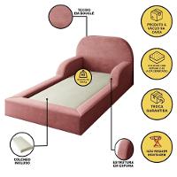 Cama Colchão Montessoriana Infantil Proteção Lateral Balaqui Rosa - 2