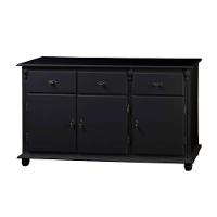 Balcão De Cozinha 3 Portas 3 Gavetas Pés Torneados 631 - Preto Laca - 2