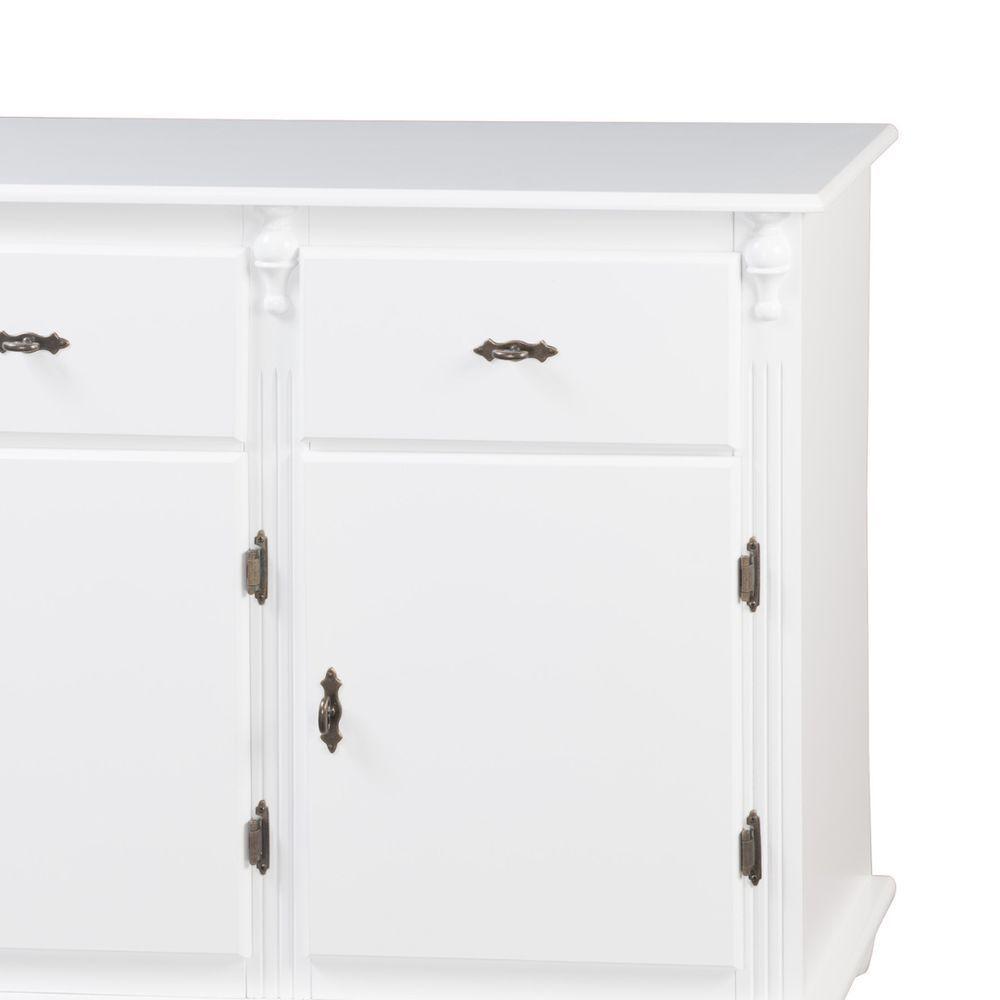 Balcão De Cozinha 3 Portas 3 Gavetas Com Pés Torneados 631 - Branco Laca - 3