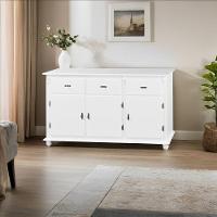 Balcão De Cozinha 3 Portas 3 Gavetas Com Pés Torneados 631 - Branco Laca - 1