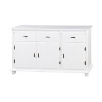 Balcão De Cozinha 3 Portas 3 Gavetas Com Pés Torneados 631 - Branco Laca - 2