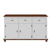 Balcão De Cozinha 3 Portas 3 Gavetas Pés Torneados 631 - Nude Laca Com Tampo E Base Imbuia Glazer - 3