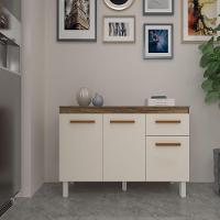 Balcão De Cozinha 3 Portas 2 Gavetas Armário Multiuso Vivian Savana Off White - 3
