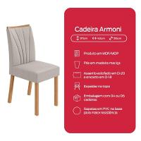 Conjunto Sala De Jantar Mesa Easy Tower 170x90cm Mdf/vidro Com 6 Cadeira Armoni Linho Mosaico Cinza Amendoa/off White - 10