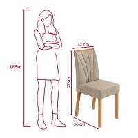 Conjunto Sala De Jantar Mesa Easy Tower 170x90cm Mdf/vidro Com 6 Cadeira Armoni Linho Bege Amendoa/off White - 3